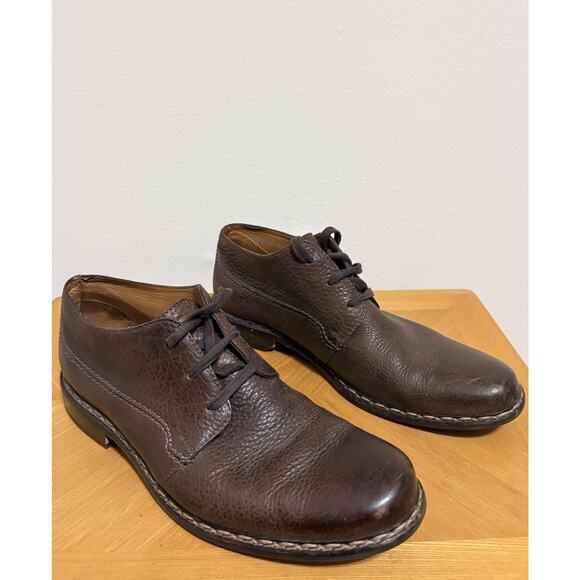 John Varvatos Hand Made In Italy Brown Pebbled Leather Derby Shoes Size 10.5 main image 8